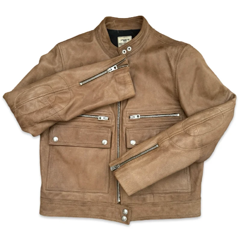 Zadig & Voltaire Leather Moto Jacket Welt Pockets Slit Pockets Flap Pockets