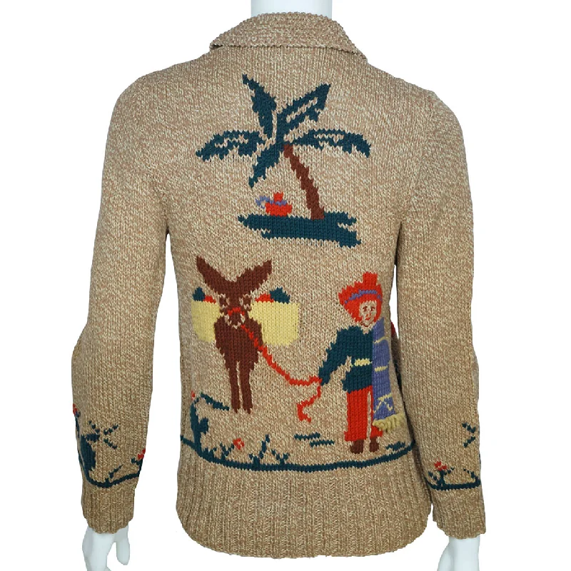 Vintage Cowichan Sweater Mary Maxim Mexicana Pattern 465 1950s Hand Knit Modern Contemporary Chic