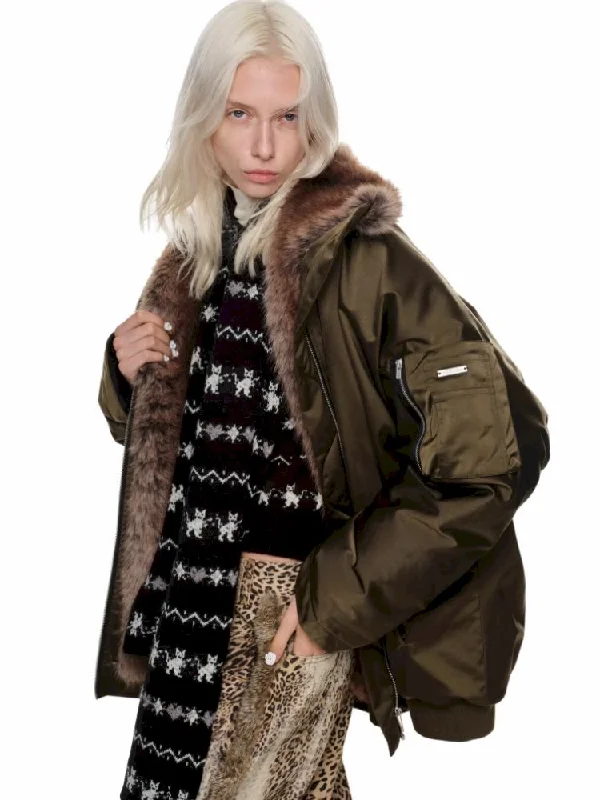 Gradient Spell Fur Down Jacket【s0000010661】 Tailored Jacket Straight Jacket A-Line Jacket