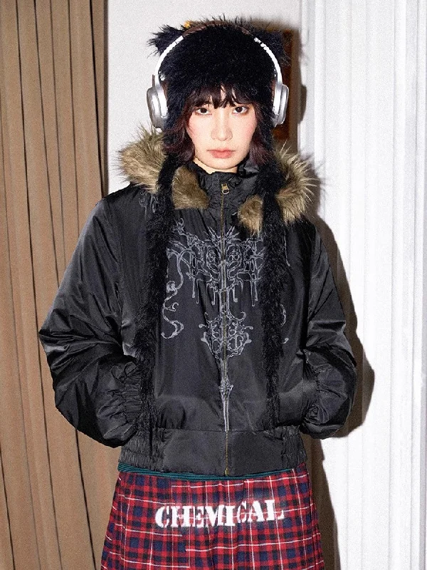 Hooded cotton jacket【s0000011116】 Striped Jacket Polka Dot Jacket Floral Jacket