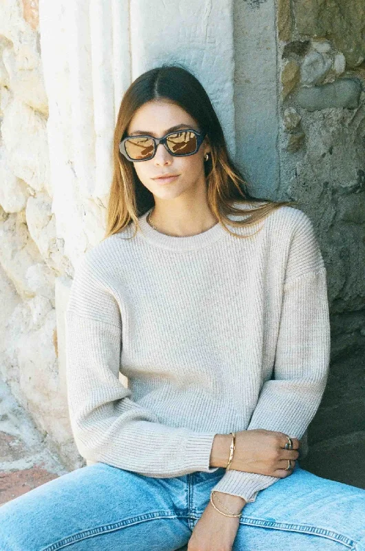 Charles Sweater (Tan) Sequined Glittery Shiny