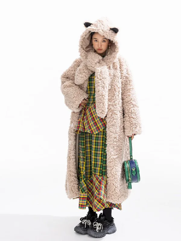 Hooded Cotton Clip Long Loose Jacket【s0000011311】 V-Neck Jacket Boat Neck Jacket Square Neck Jacket