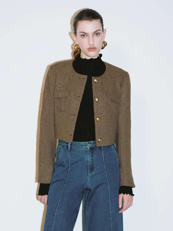 Cropped Button Up Jackets Ribbed Jacket Pleated Jacket Ruffled Jacket