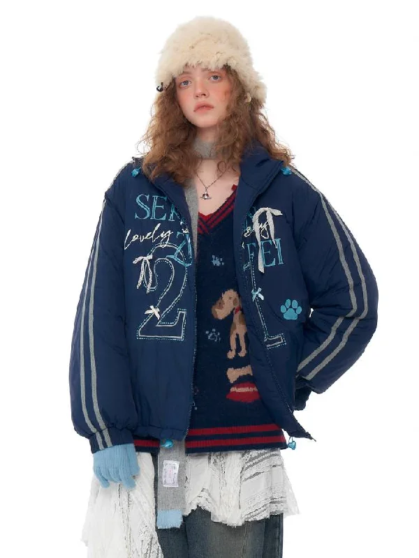Retro sports style jacket【s0000011066】 Snapped Jacket Toggled Jacket Drawstring Jacket