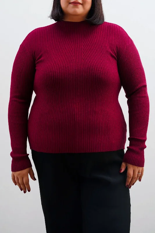 CURVE RIBBED BODYCON SWEATER Fitted Slim Tailored