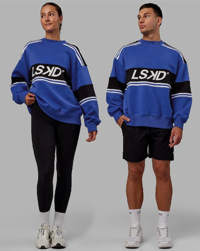 Unisex A-Team Sweater Oversize - Power Cobalt-Black Layered Multi-layer Single Layer