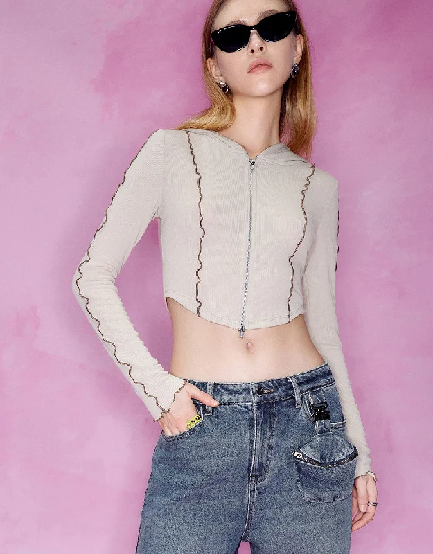 Zipper Front Knitted Jacket Notch Collar Jacket Peter Pan Collar Jacket Cowl Neck Jacket