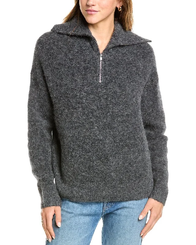 Vince 1/4-Zip Alpaca-Blend Sweater Sweater Knitwear Pullover
