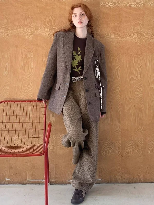 Retro wool suit jacket【s0000010837】 Print Jacket Jacquard Jacket Patchwork Jacket