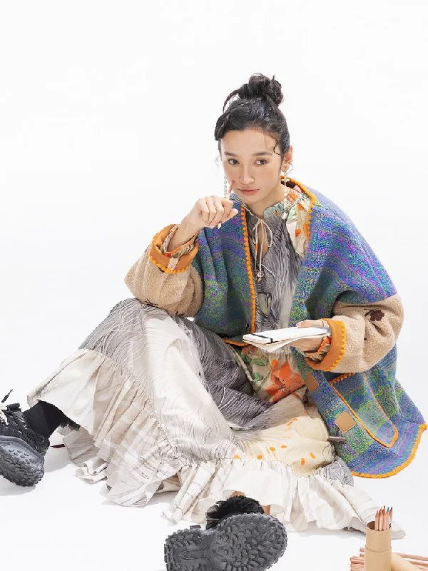 Shell Embroidered Loose Jacket【s0000011313】 Print Jacket Jacquard Jacket Patchwork Jacket