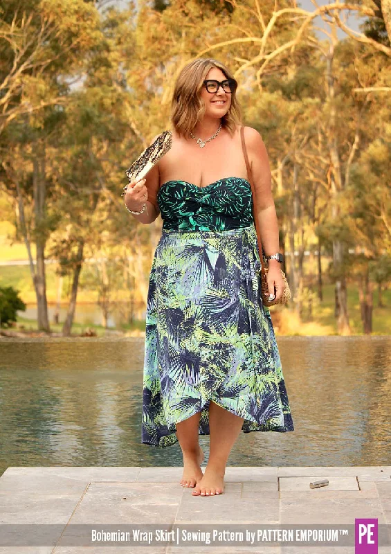 Bohemian Wrap | Skirt Sewing Pattern ribbed skirt waist