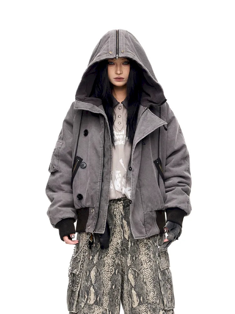 Flight Hooded Loose Jacket【s0000011361】 Chenille Fabric Brocade Fabric Lace Fabric