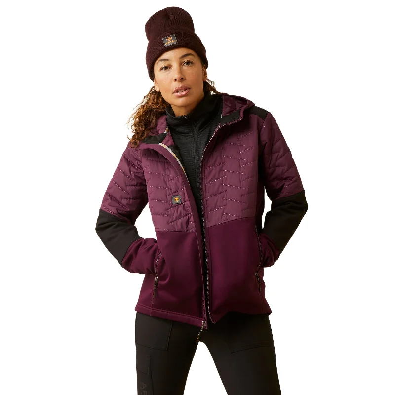 Ariat Ladies Rebar Cloud 9 Insulated Potent Purple Jacket 10046573 Hooded Jacket Caped Jacket Shawl Collar Jacket