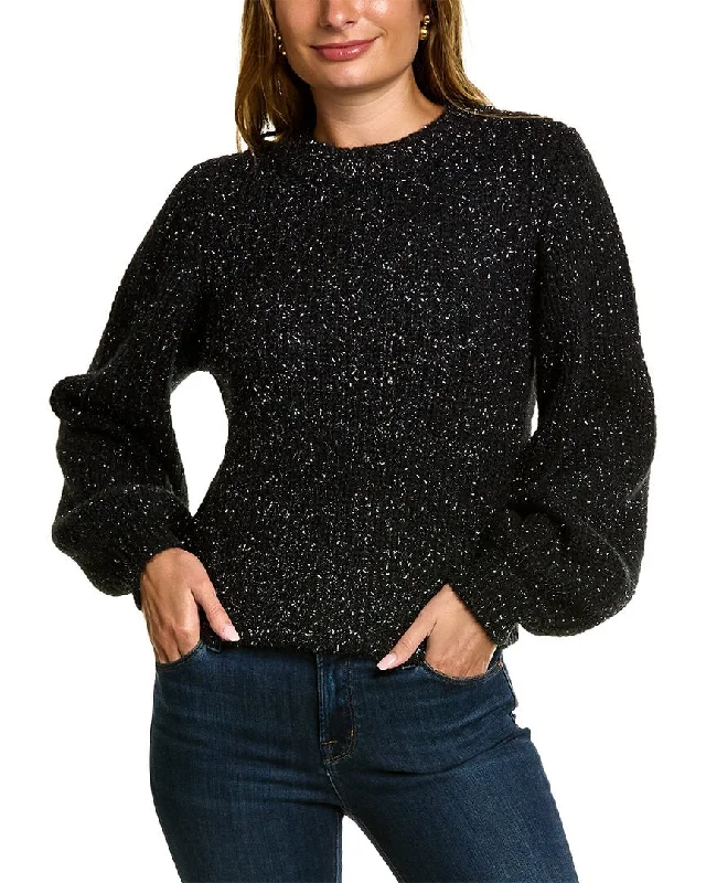 Boden Chunky Ribbed Wool & Alpaca-Blend Sweater Open Front Closed Front Wrap Front