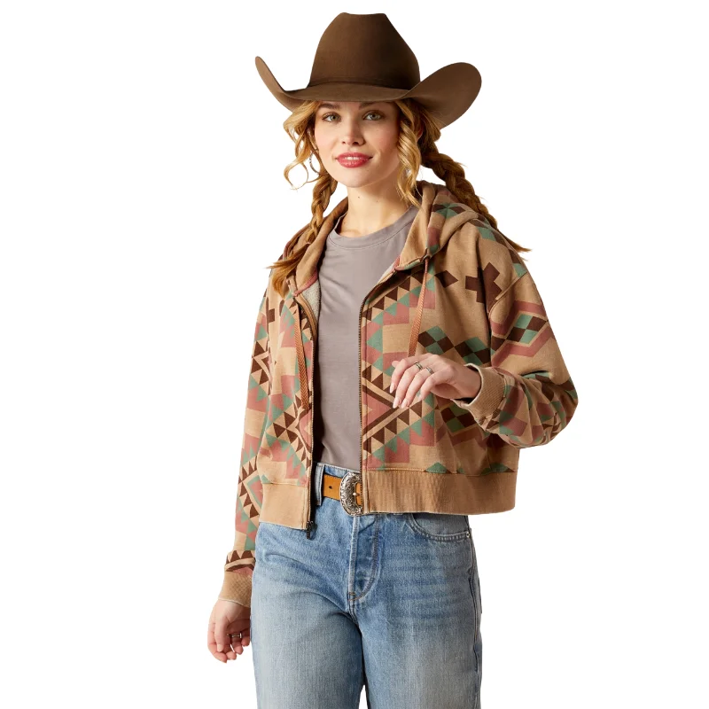 Ariat Ladies Sunset Spark Geo Print Crop Jacket 10053962 Striped Jacket Polka Dot Jacket Floral Jacket