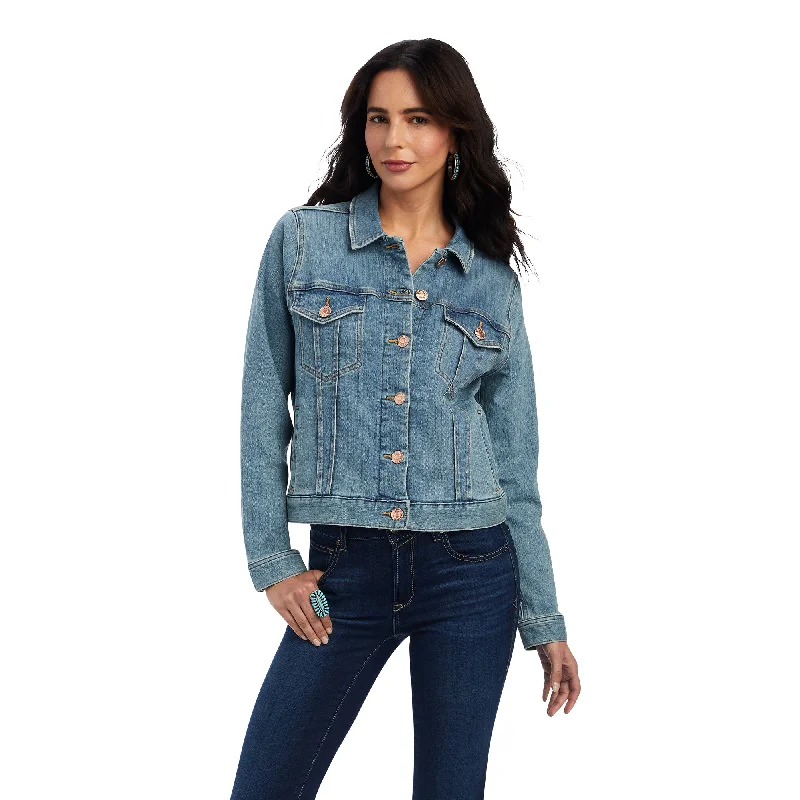 Ariat Ladies Utah Wash Button Front Denim Jacket 10041103 Satin Jacket Silk Jacket Chiffon Jacket