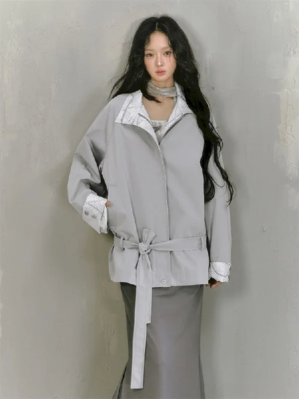 Loose Shoulder Sleeve Jacket【s0000009882】 Snapped Jacket Toggled Jacket Drawstring Jacket