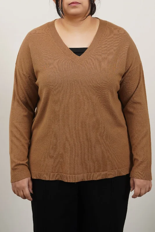 CURVE HOMEBODY V-NECK SWEATER Fleece Sweater Nylon Polyester