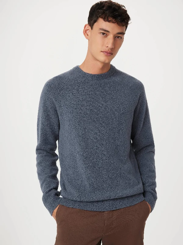 The Seawool® Boucle Sweater in Vintage Blue Stylish Fashionable Trendy