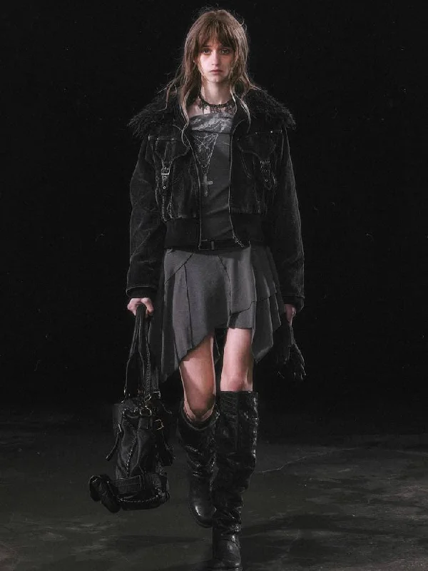 Fur cotton jacket【s0000011451】 Belted Jacket Elasticated Jacket Padded Jacket