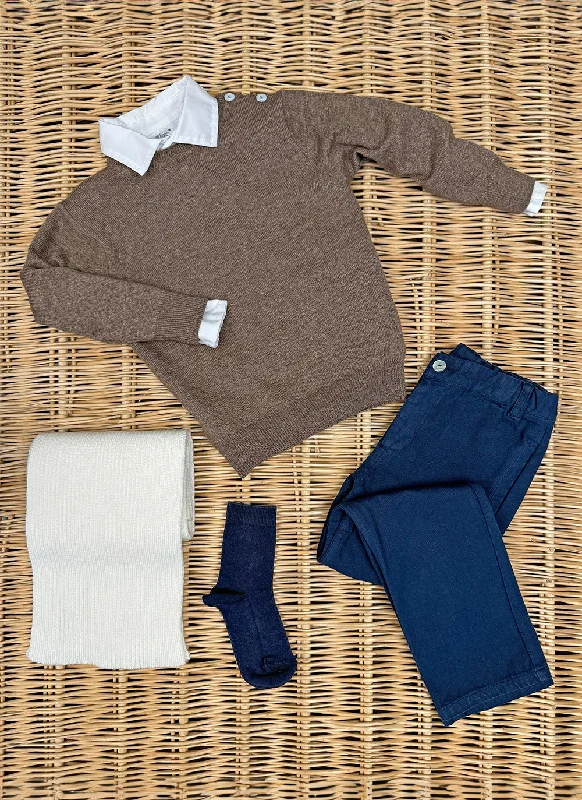 Pure Wool Sweater Mesh Sweater Canvas Denim