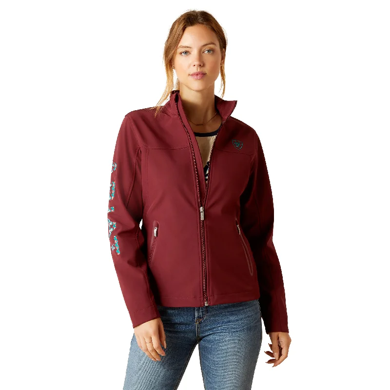 Ariat Ladies New Team Softshell Tawny Port & Baja Jacket 10046690 Tailored Jacket Straight Jacket A-Line Jacket