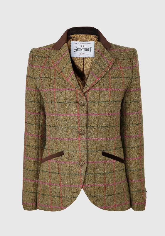 Louise Jacket - Pink Check Insulated Jacket Fitted Jacket Loose Jacket