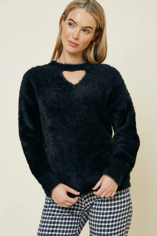 Mohair Knit Cutout Sweater Print Jacquard Patchwork