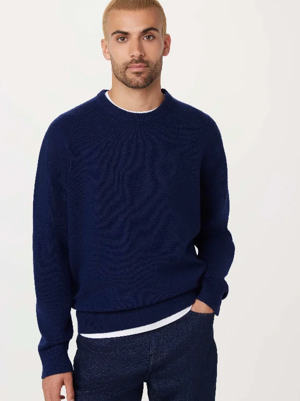 The Lambswool Sweater in Royal blue Open Front Closed Front Wrap Front