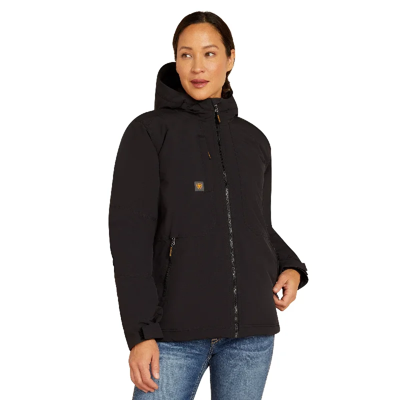 Ariat Ladies Rebar Cordura Ripstop Black Insulated Jacket 10052113 Tiered Jacket Buttoned Jacket Zippered Jacket