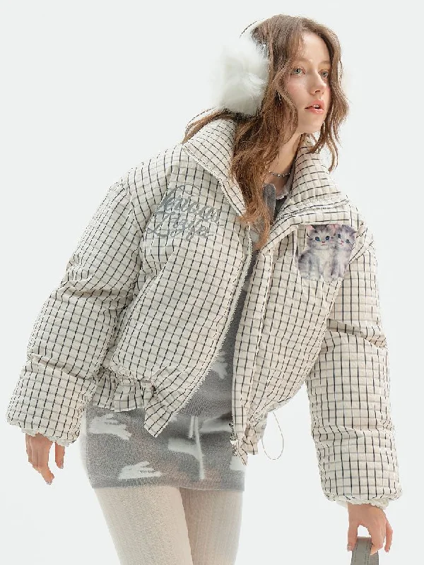 Short Thickened Cat Drawstring Jacket【s0000011505】 Stand-Up Collar Roll-Neck Collar Turtle Neck