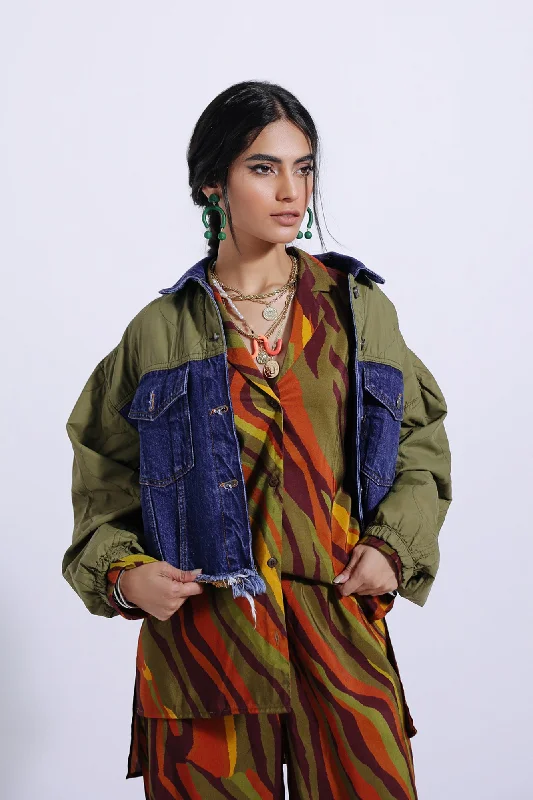JACKET (E0048/108/622) One-Shoulder Jacket Off-the-Shoulder Jacket Asymmetrical Jacket