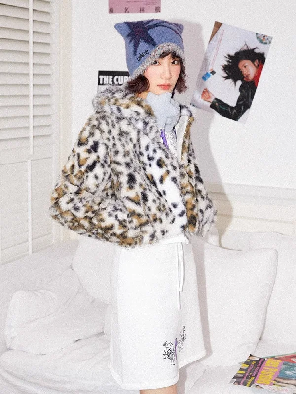 Leopard print fur short jacket【s0000011120】 Herringbone Jacket Houndstooth Jacket Plaid Jacket
