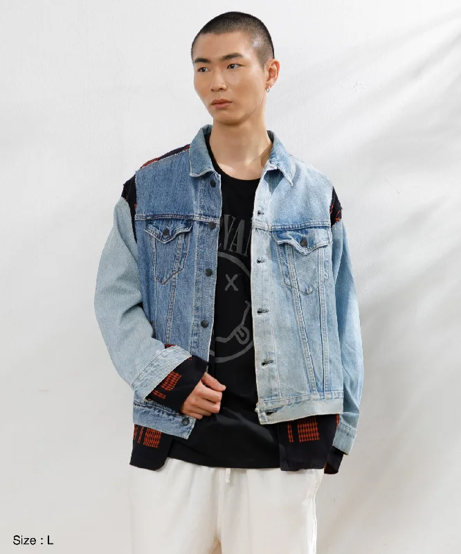 【MEN】NEEDLES Jean Jacket-> Coverd Jacket Fleece Jacket Down Jacket Feather Jacket