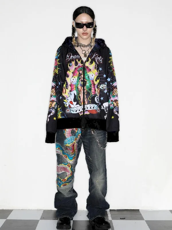 West Coast tide loose oversize Hooded Jacket【s0000010270】 Welt Pockets Slit Pockets Flap Pockets