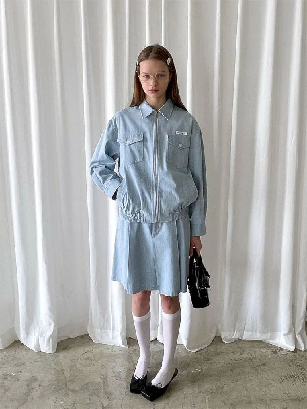 Thin Denim Jacket Half Skirt Set【s0000007456】 Fleece Jacket Down Jacket Parka