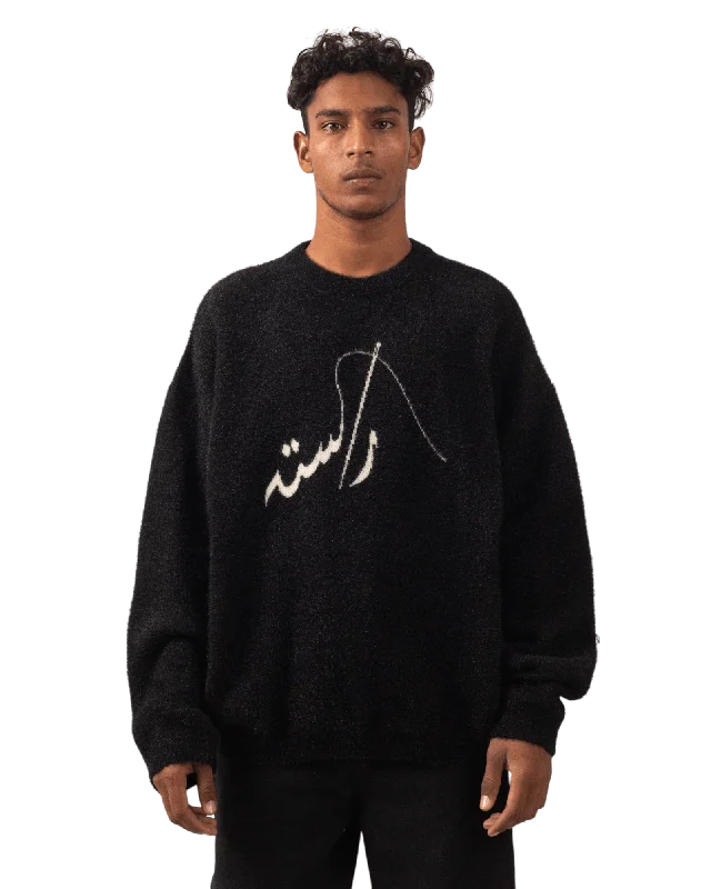 BLACK MINK SWEATER Front Pockets Side Pockets Patch Pockets