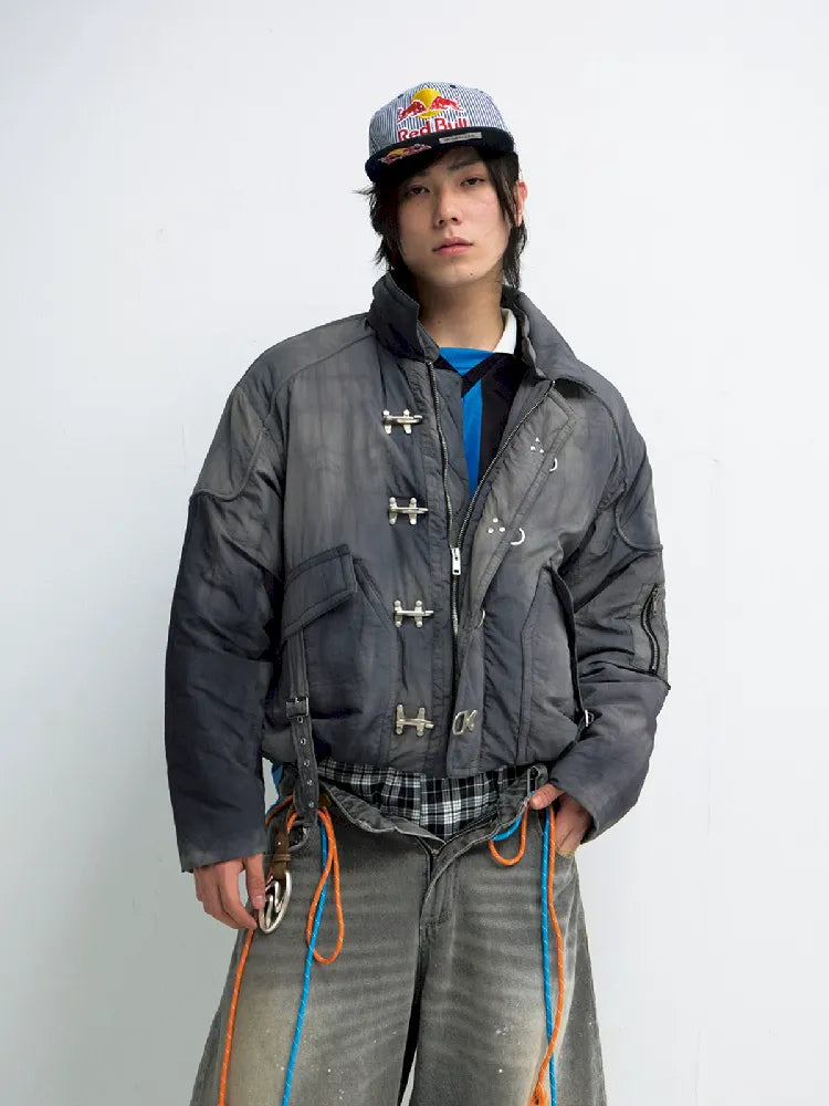 Airplane Button Short Cotton Jacket【s0000011347】 Faux Fur Jacket Real Fur Jacket Shearling Jacket