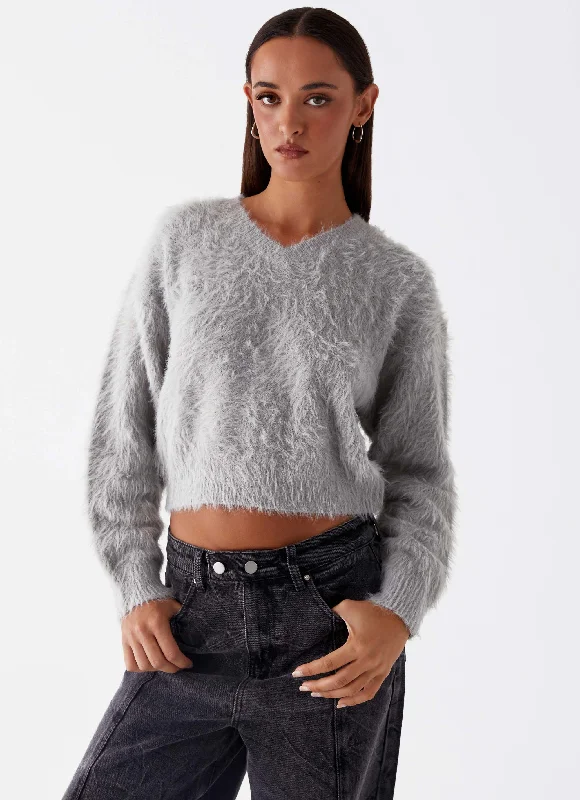 Greenwich Sweater - Grey Marle Thin Thick Dense