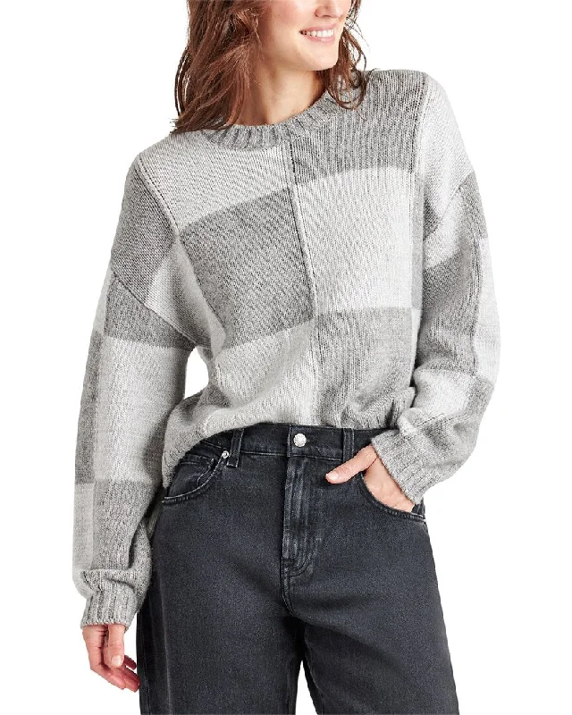 Splendid Kit Colorblock Wool-Blend Sweater Chenille Brocade Lace