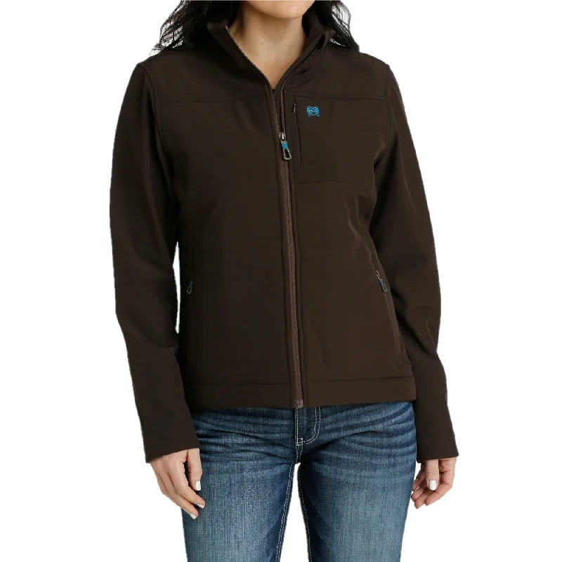 Cinch Ladies Solid Brown Conceal Carry Bonded Jacket MAJ9848002 Hooded Jacket Caped Jacket Shawl Collar Jacket