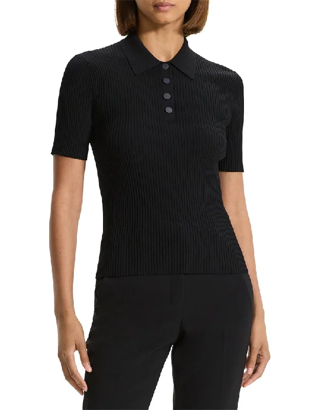 Theory Rib Polo Sweater Plaid Sweater Polka Dot Checkered
