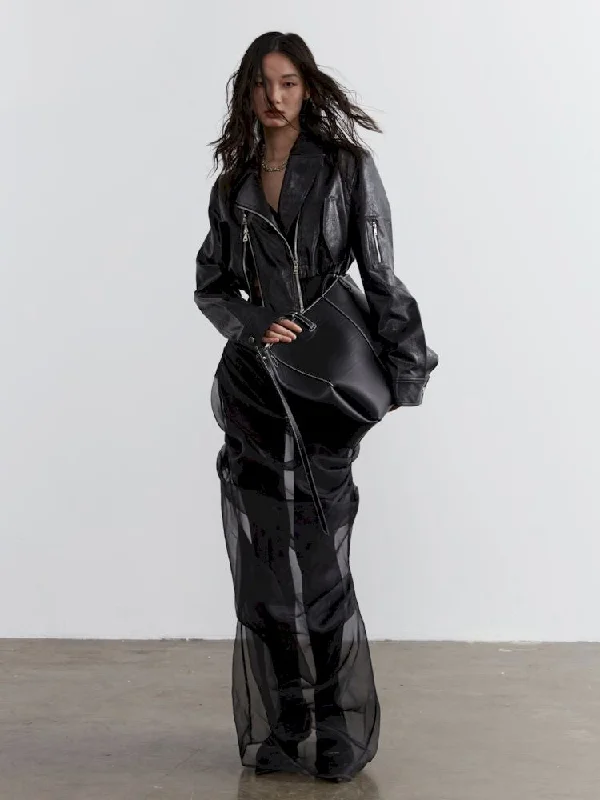 High Waisted Ultra Short Biker Jacket【s0000007263】 Lace Jacket Ribbed Jacket Sequined Jacket