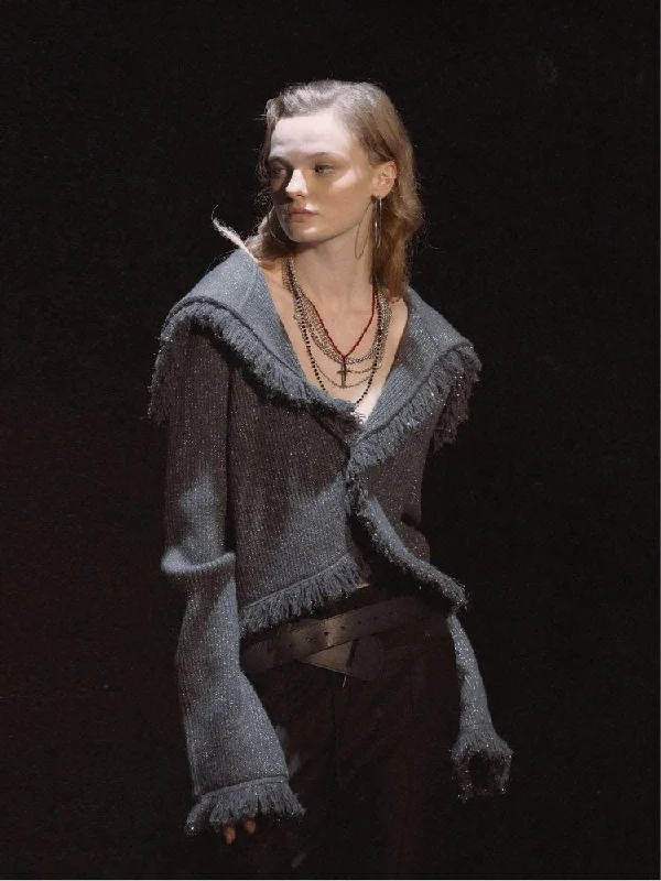 Warm Fringe Woolen Knit Jacket【s0000006452】 Wool Jacket Cashmere Jacket Tweed Jacket
