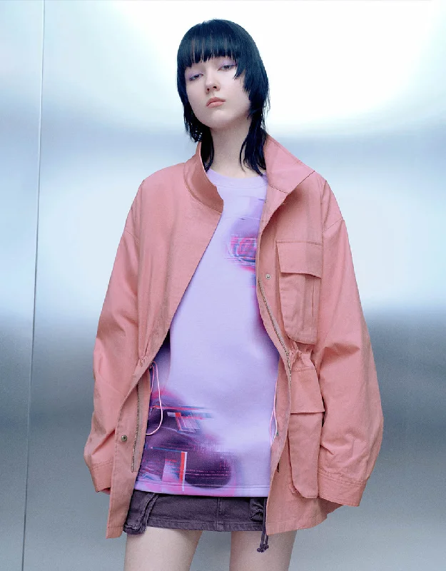Stand Collar Oversized Jacket Hooded Jacket Caped Jacket Shawl Collar Jacket