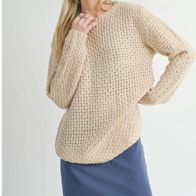 Sage The Label Cream Maude Sweater Boxy Sweater Fitted Sweater A-Line