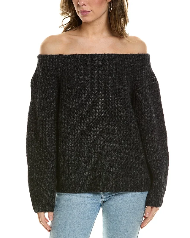 Vince Marled Off-The-Shoulder Alpaca & Wool-Blend Sweater Anti-Pilling Anti-Shrink Durable