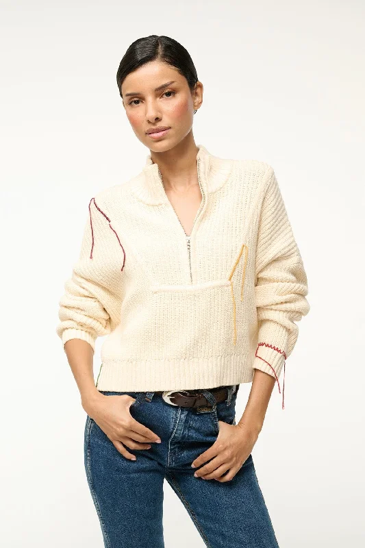 Cropped Hampton Sweater Jungle Leopard Boat Neck Shawl Collar Notched Collar