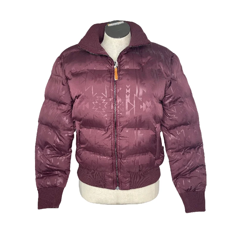 Hooey Ladies Maroon Aztec Print Zip Puffer Jacket HJ139MAAZ Satin Jacket Silk Jacket Chiffon Jacket