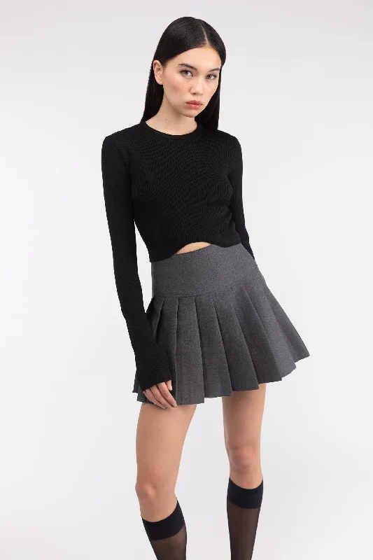 SUPER CROPPED SWEATER Chenille Fabric Brocade Fabric Lace Fabric